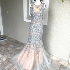 Glamour by Terani Couture Embellished Trumpet Gown